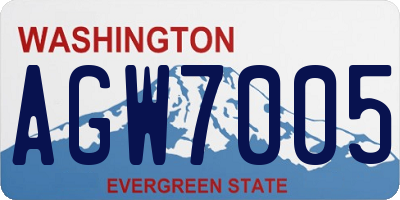 WA license plate AGW7005