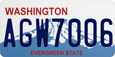 WA license plate AGW7006
