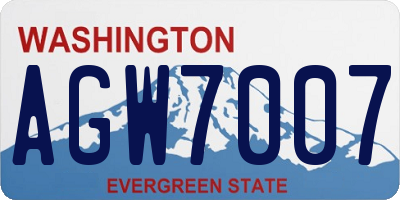 WA license plate AGW7007
