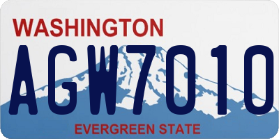 WA license plate AGW7010