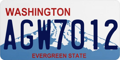 WA license plate AGW7012