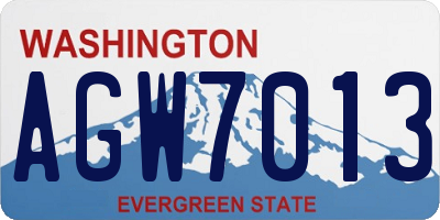 WA license plate AGW7013