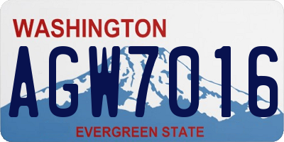WA license plate AGW7016
