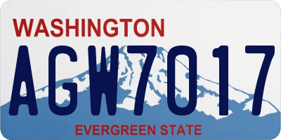 WA license plate AGW7017