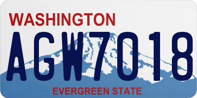 WA license plate AGW7018