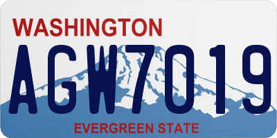 WA license plate AGW7019