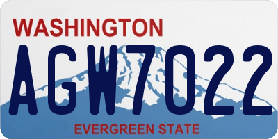 WA license plate AGW7022