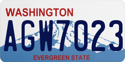 WA license plate AGW7023
