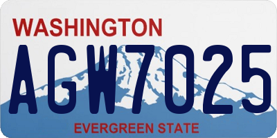WA license plate AGW7025