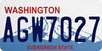 WA license plate AGW7027
