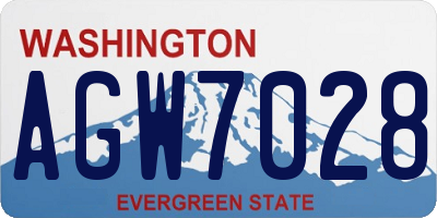 WA license plate AGW7028