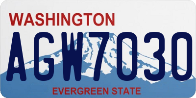 WA license plate AGW7030
