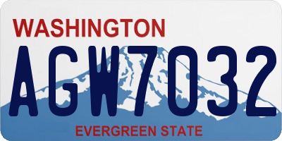 WA license plate AGW7032