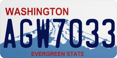 WA license plate AGW7033