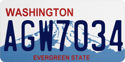 WA license plate AGW7034