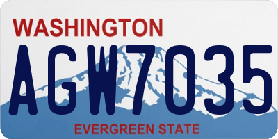 WA license plate AGW7035