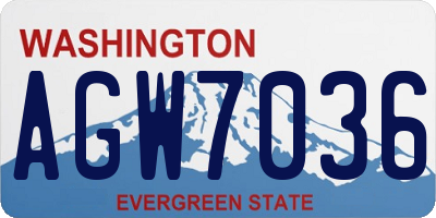 WA license plate AGW7036