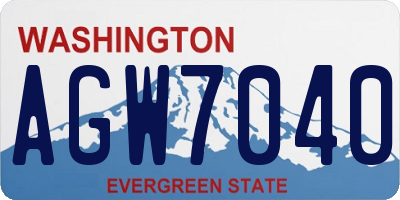WA license plate AGW7040