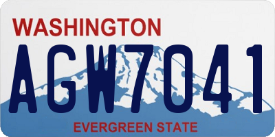 WA license plate AGW7041