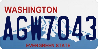WA license plate AGW7043