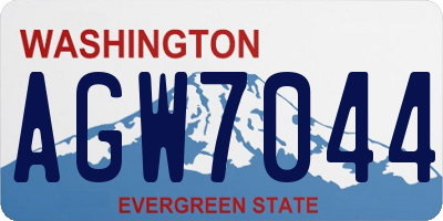 WA license plate AGW7044