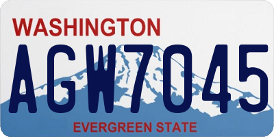 WA license plate AGW7045