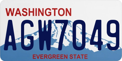WA license plate AGW7049