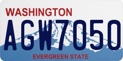 WA license plate AGW7050