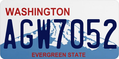 WA license plate AGW7052