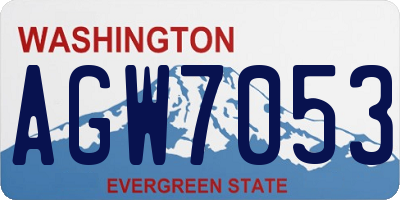 WA license plate AGW7053