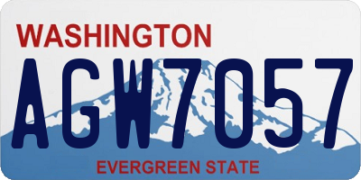 WA license plate AGW7057