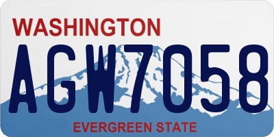 WA license plate AGW7058