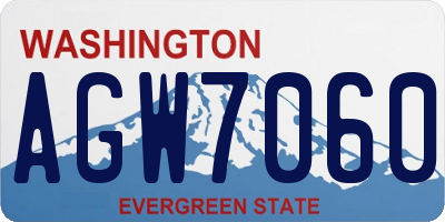 WA license plate AGW7060
