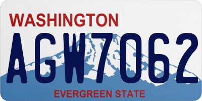 WA license plate AGW7062
