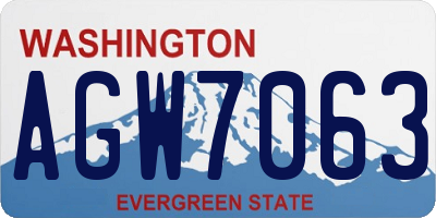 WA license plate AGW7063