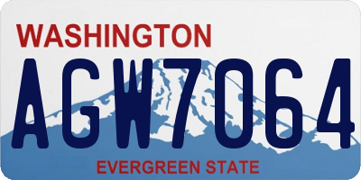 WA license plate AGW7064