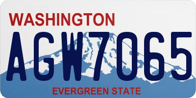 WA license plate AGW7065