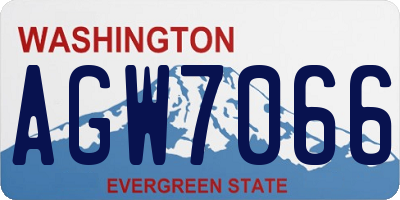 WA license plate AGW7066