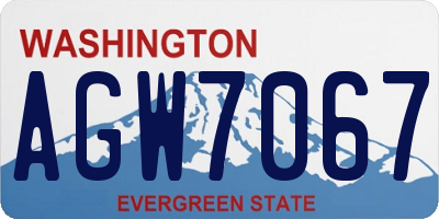 WA license plate AGW7067
