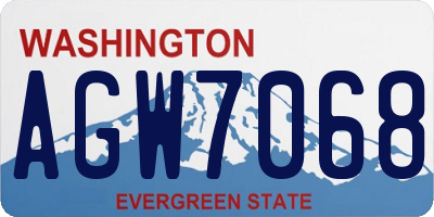 WA license plate AGW7068