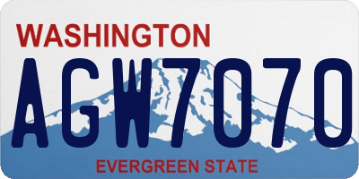 WA license plate AGW7070