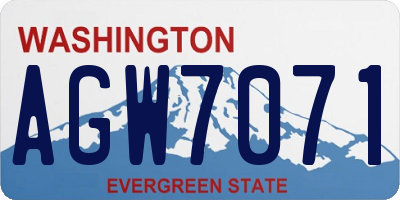 WA license plate AGW7071