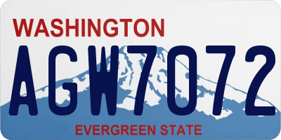 WA license plate AGW7072