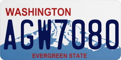 WA license plate AGW7080