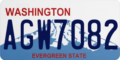 WA license plate AGW7082