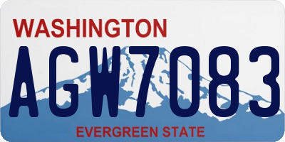 WA license plate AGW7083