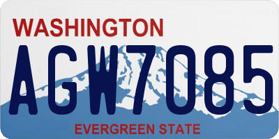 WA license plate AGW7085