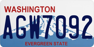 WA license plate AGW7092