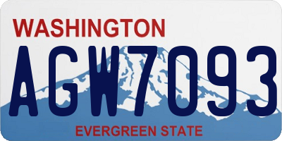 WA license plate AGW7093
