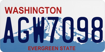 WA license plate AGW7098